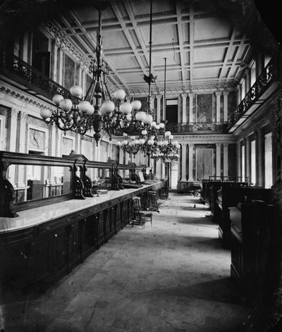Dipartimento del Tesoro ai tempi di Lincoln (sala cassa - dietro le scrivanie) da American Photographer